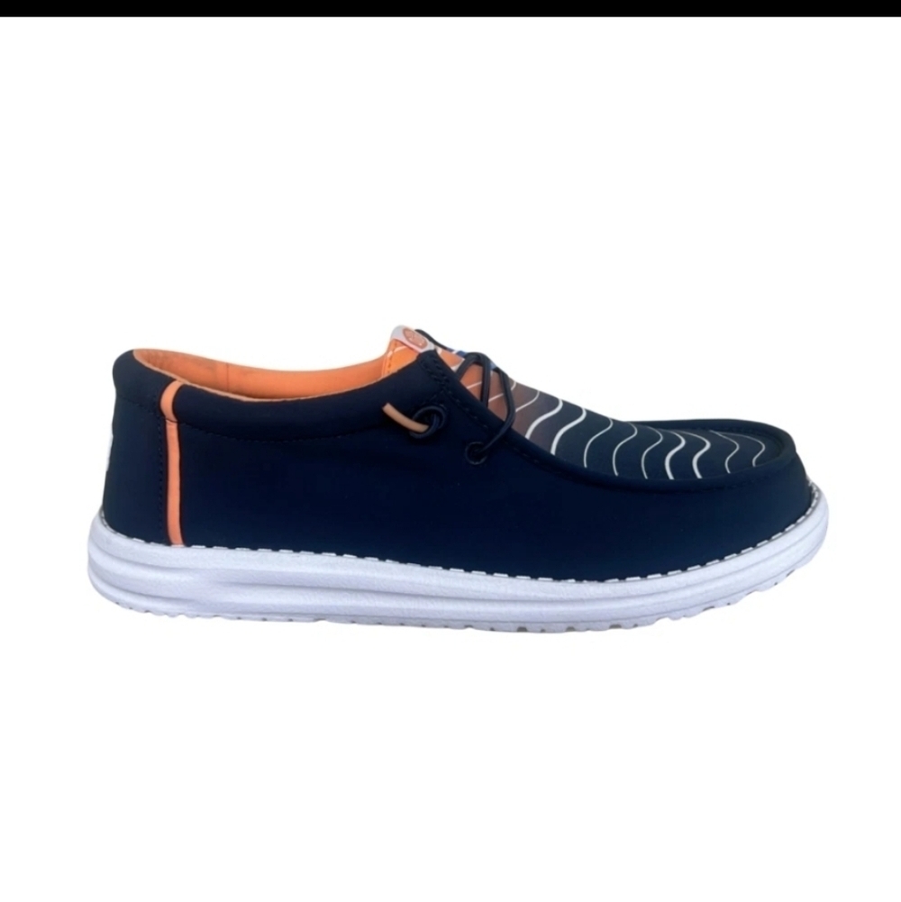 Hey Dude Men’s Wally Surf Waves Navy/Multi – Lightweight, Breathable Slip-On Loa